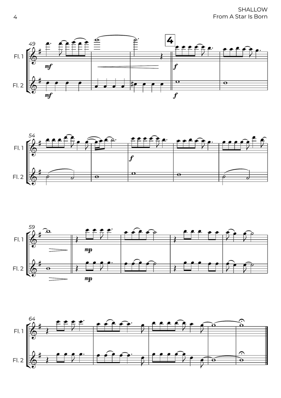Shallow Shallow Flute Duet scores gallery preview page 4