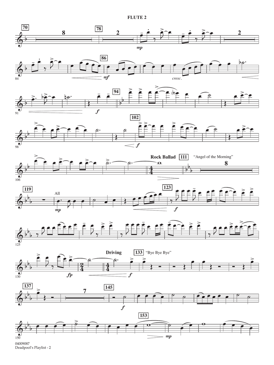 Deadpool's Playlist - Flute 2 Concert Band scores gallery preview page 2