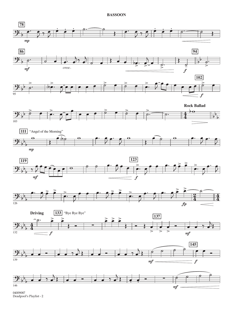 Deadpool's Playlist - Bassoon Concert Band scores gallery preview page 2
