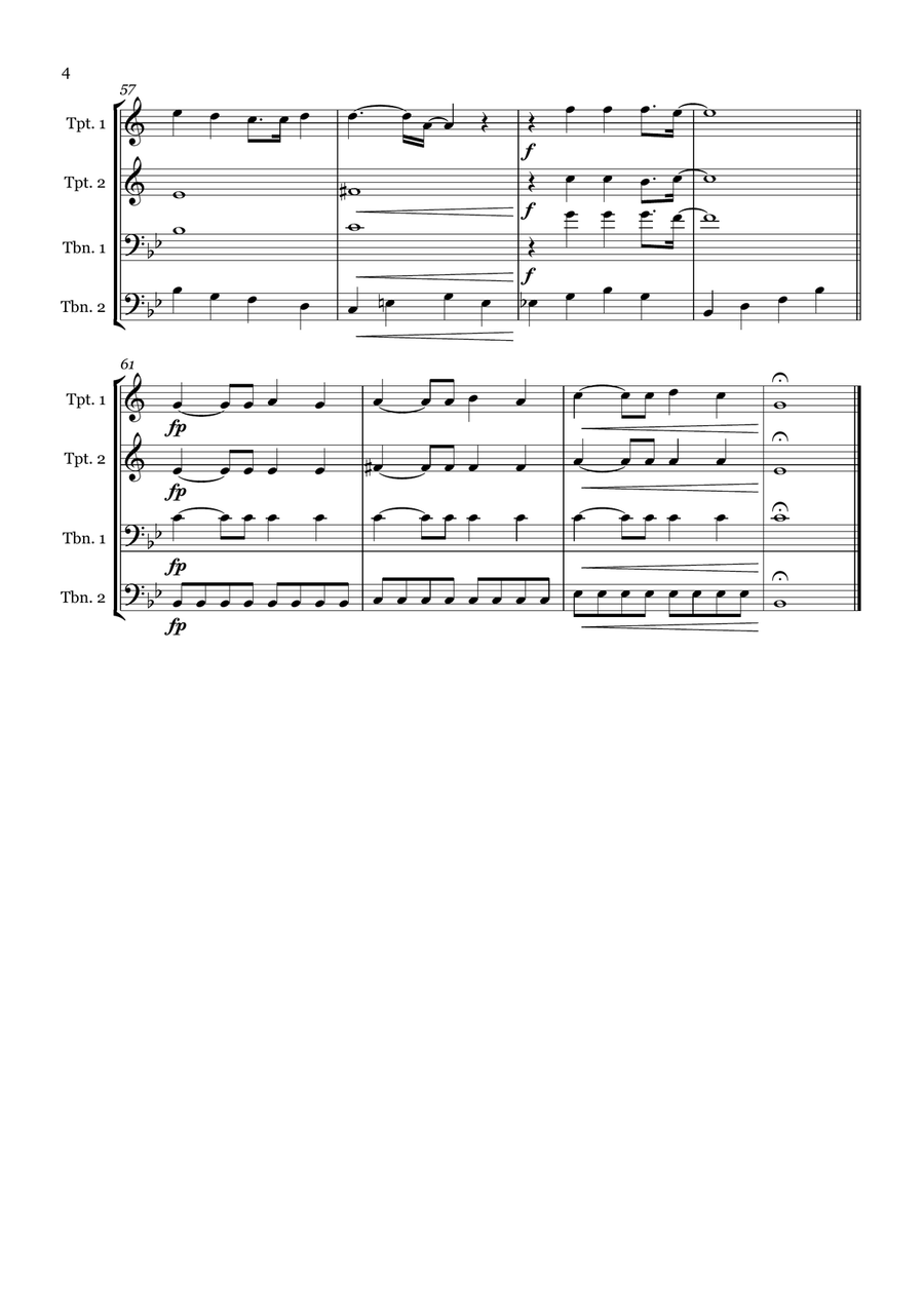 Eight Days A Week Eight Days A Week Brass Quartet scores gallery preview page 4