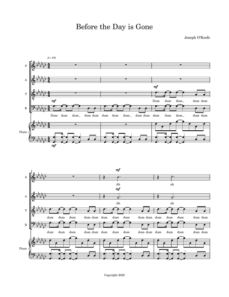 Before the Day is Gone Before the Day is Gone 4-Part scores gallery preview page 1