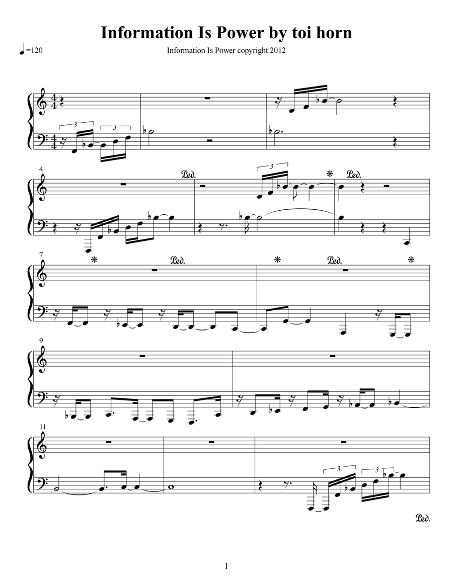 Information Is Power Information Is Power Piano Solo scores gallery preview page 1