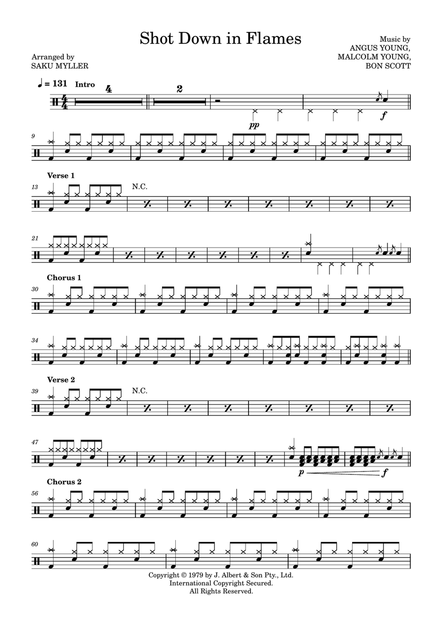 Shot Down In Flames Shot Down In Flames Drum Set scores gallery preview page 1