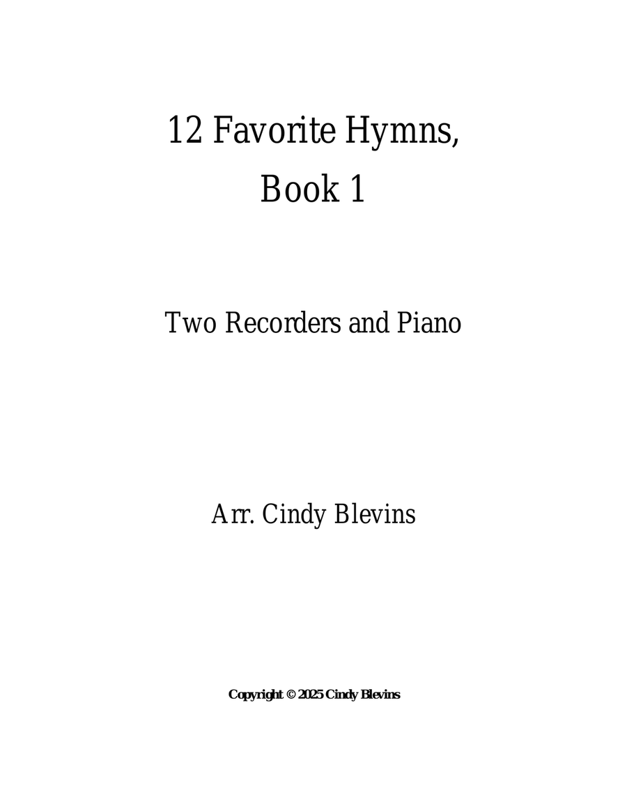12 Favorite Hymns, Book 1, for Two Recorders and Piano Woodwind Duet scores gallery preview page 6