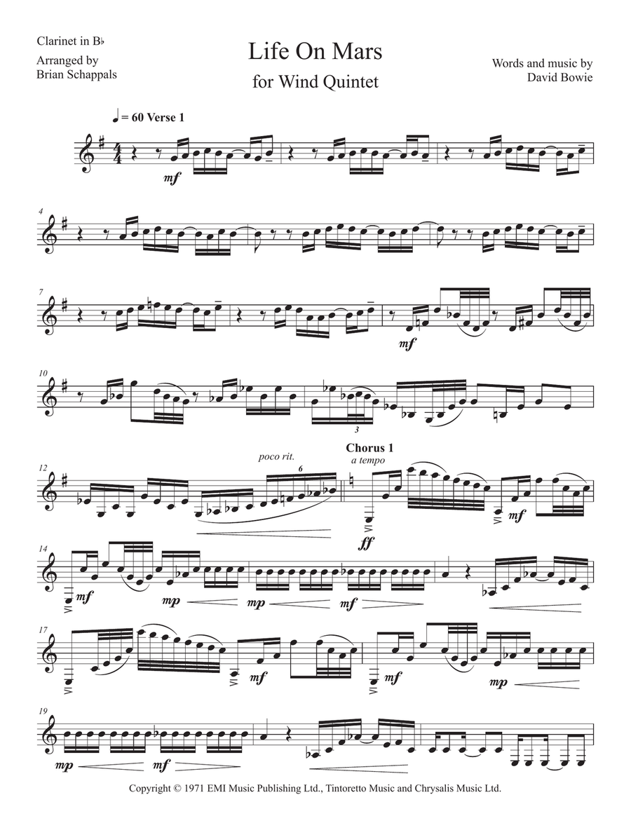 Life On Mars Life On Mars Woodwind Quintet scores gallery preview page 3