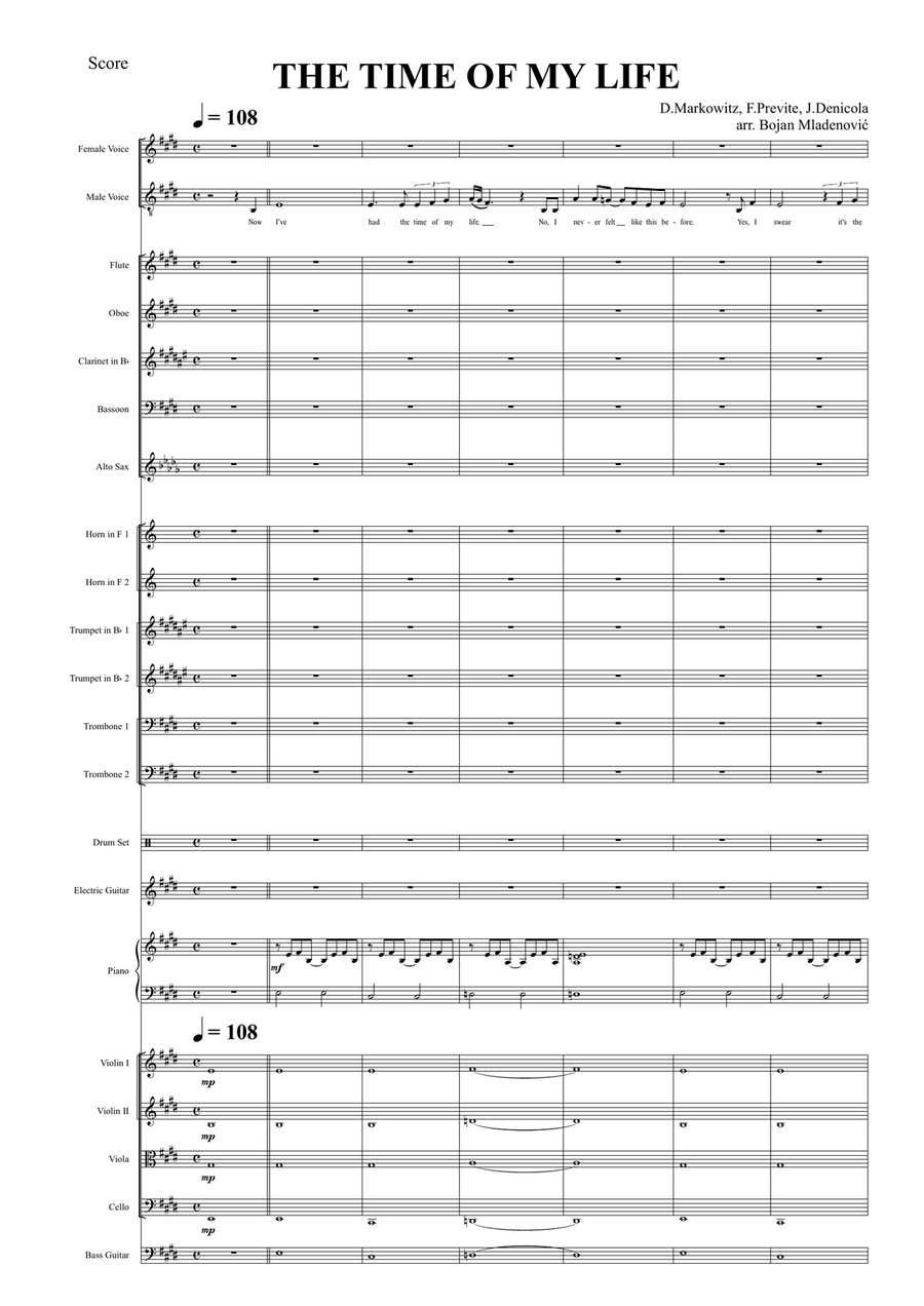 (I've Had) The Time Of My Life Full Orchestra scores gallery preview page 1