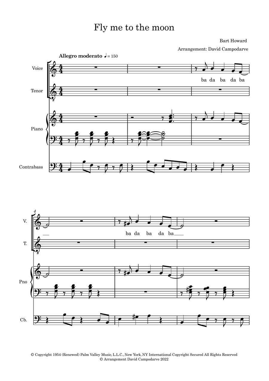 Fly Me To The Moon (In Other Words) Show Choir scores gallery preview page 2