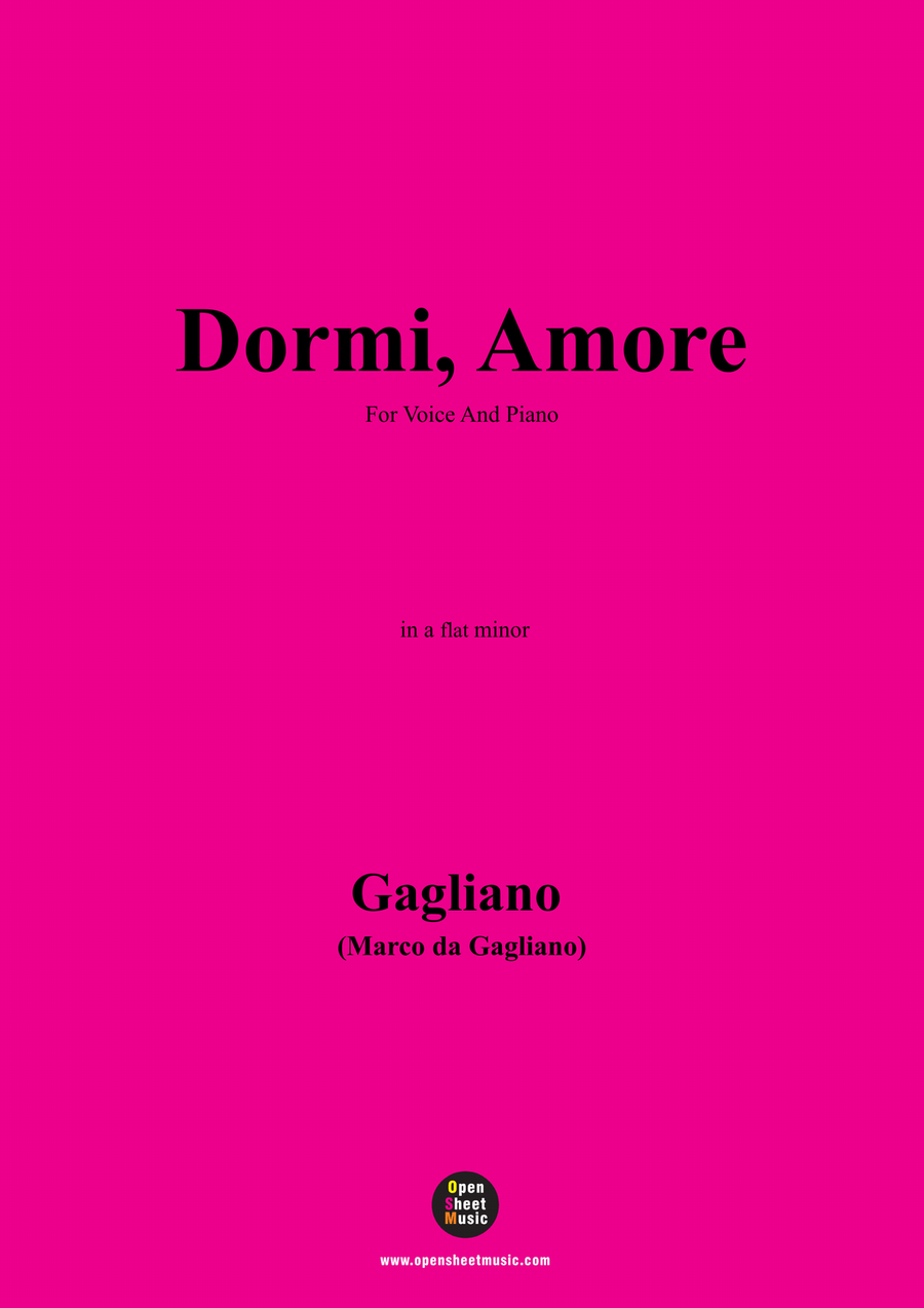 Gagliano-Dormi,Amore,in a flat minor Piano, Vocal scores gallery preview page 1