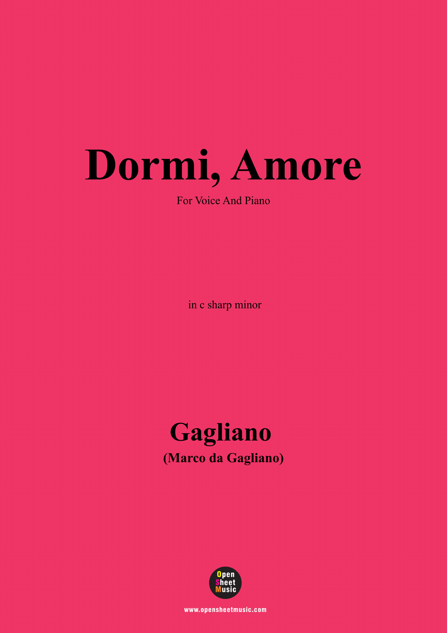 Gagliano-Dormi,Amore,in c sharp minor Piano, Vocal scores gallery preview page 1