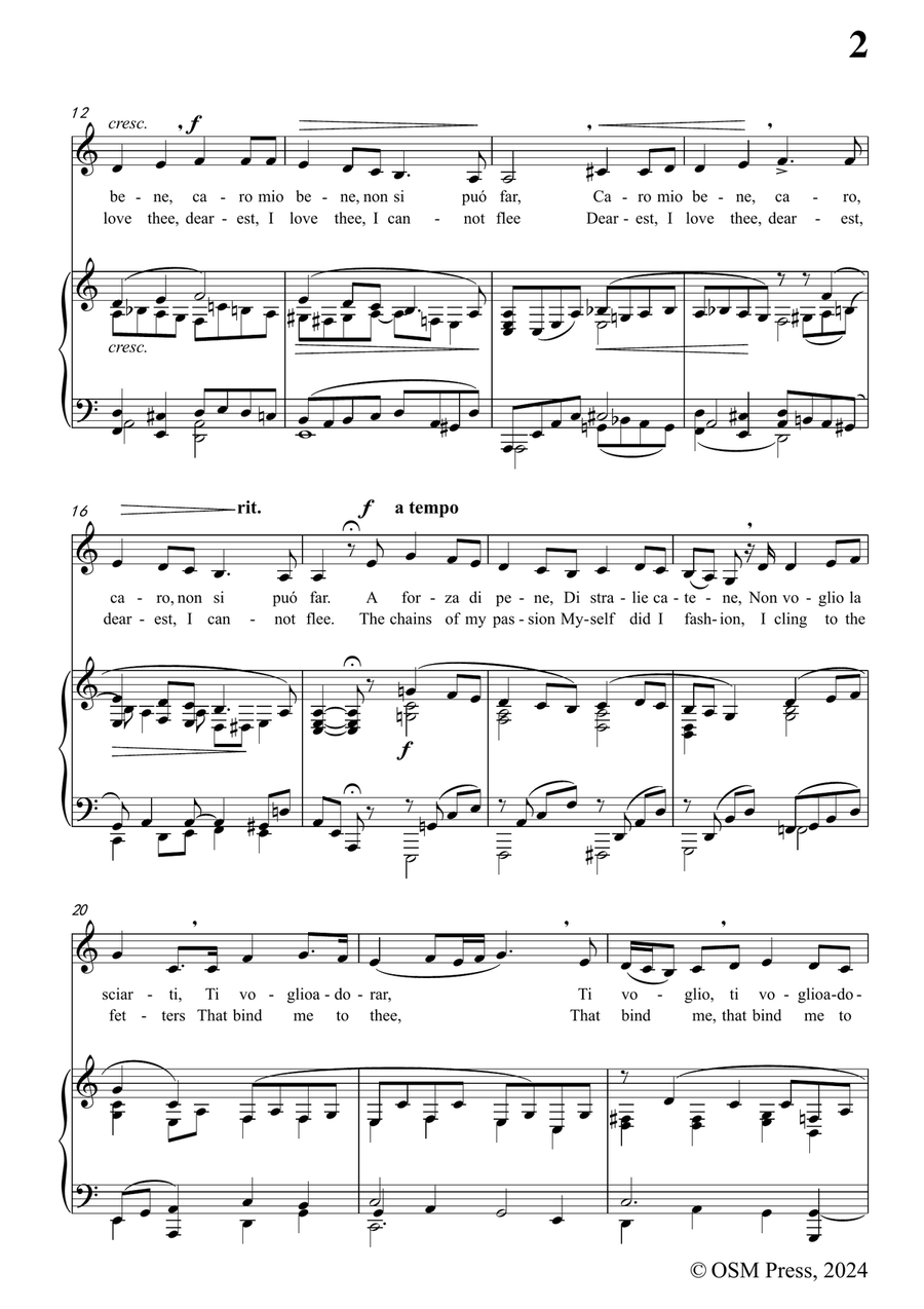 Gasparini-Lasciar damarti Per non Penar,in a minor Piano, Vocal scores gallery preview page 3