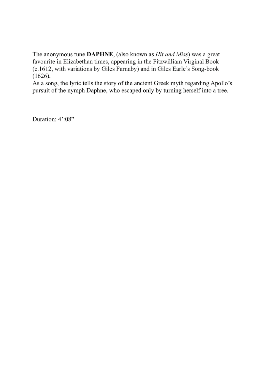 Daphne - a Renaissance melody arranged for recorder quintet Chamber Music scores gallery preview page 2