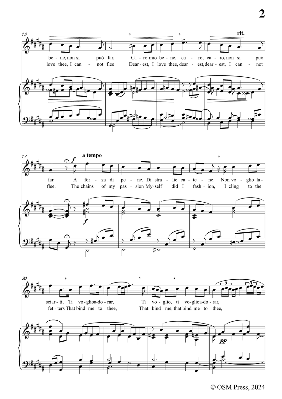Gasparini-Lasciar damarti Per non Penar,in g sharp minor Piano, Vocal scores gallery preview page 3