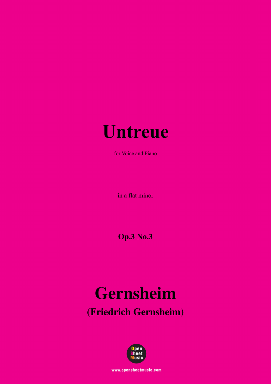 Gernsheim-Untreue,Op.3 No.3,in a flat minor Piano, Vocal scores gallery preview page 1