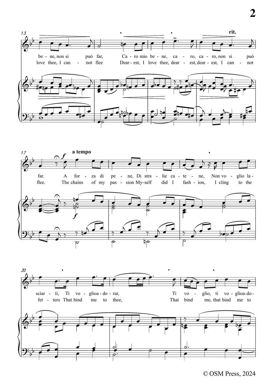 Gasparini-Lasciar damarti Per non Penar,in g minor Piano, Vocal scores gallery preview page 3