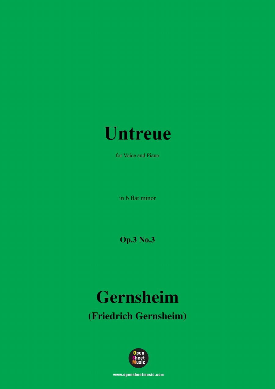 Gernsheim-Untreue,Op.3 No.3,in b flat minor Piano, Vocal scores gallery preview page 1