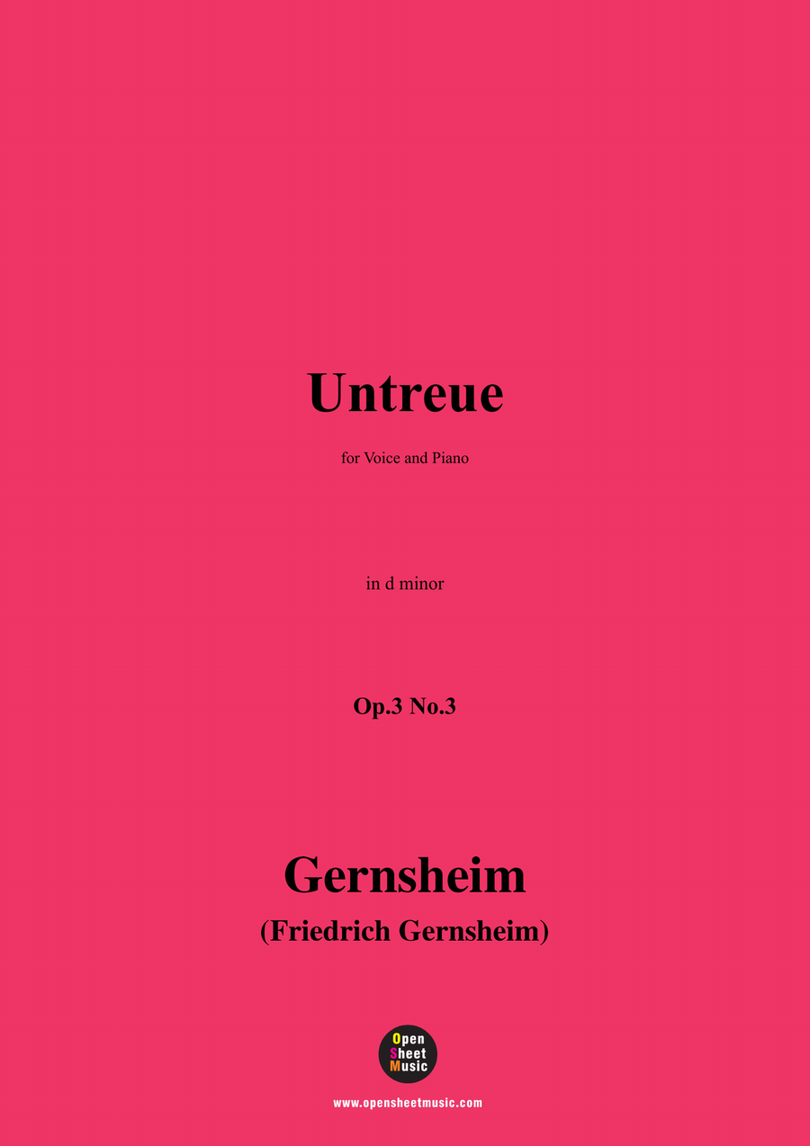 Gernsheim-Untreue,Op.3 No.3,in d minor Piano, Vocal scores gallery preview page 1
