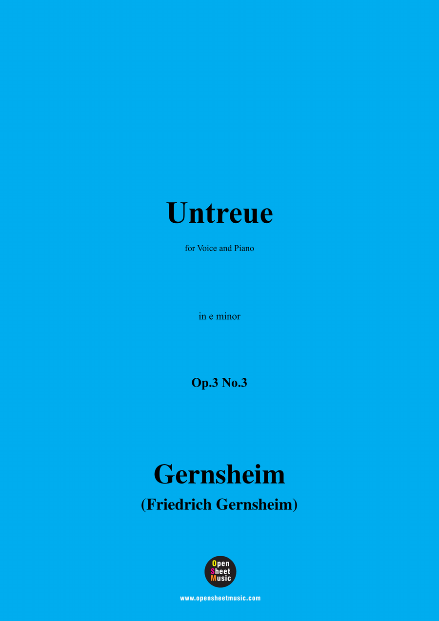 Gernsheim-Untreue,Op.3 No.3,in e minor Piano, Vocal scores gallery preview page 1