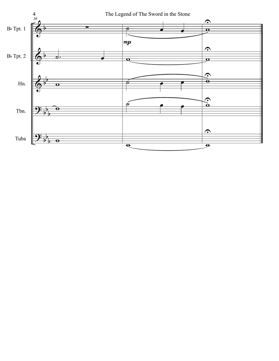 The Legend Of The Sword In The Stone Brass Quintet scores gallery preview page 4