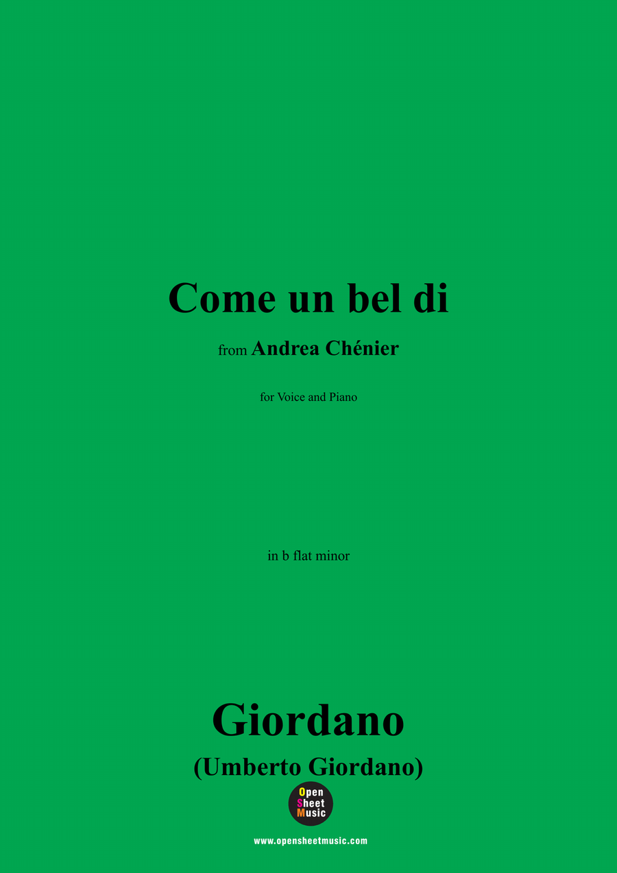 U. Giordano-Come un bel di,in b flat minor Piano, Vocal scores gallery preview page 1