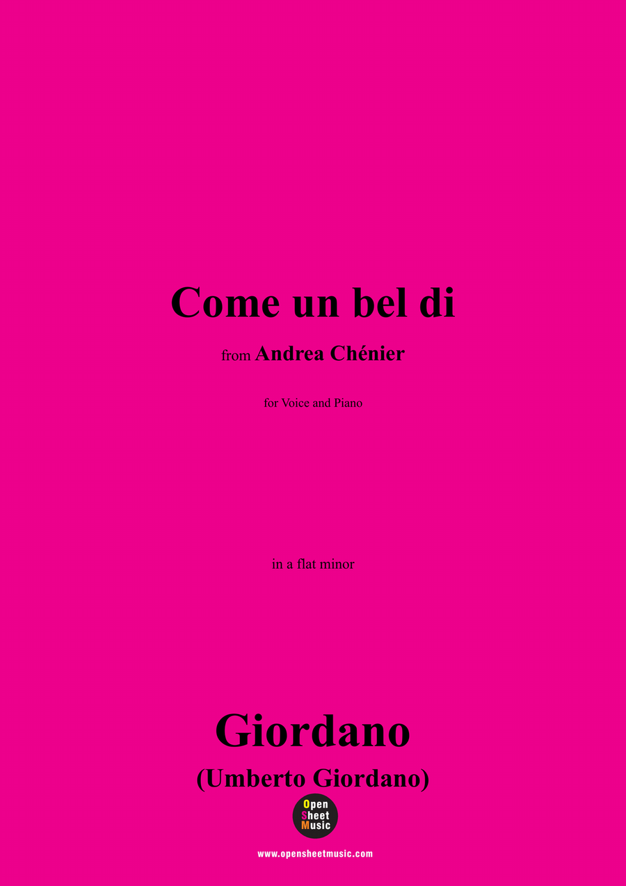 U. Giordano-Come un bel di,in a flat minor Piano, Vocal scores gallery preview page 1