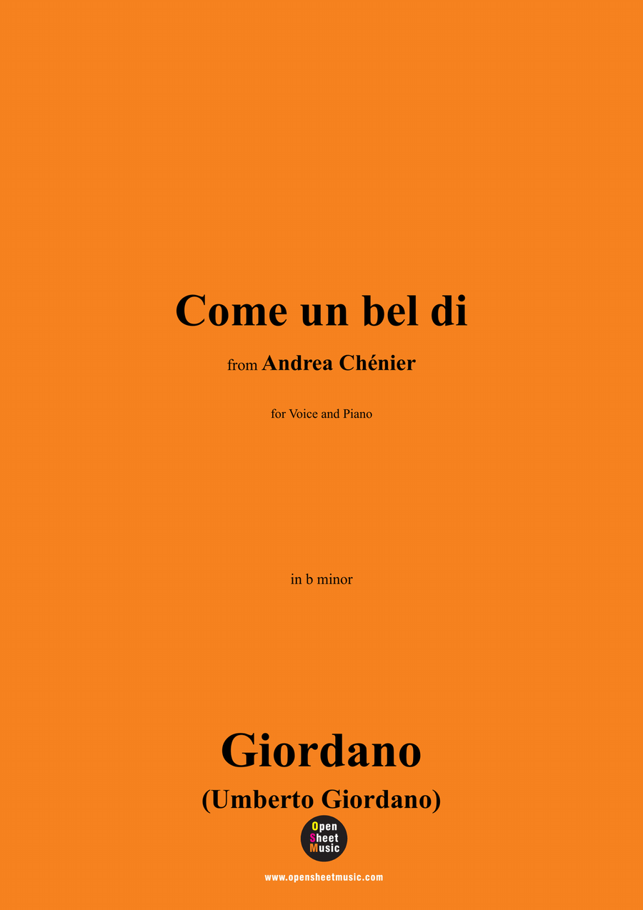 U. Giordano-Come un bel di,in b minor Piano, Vocal scores gallery preview page 1
