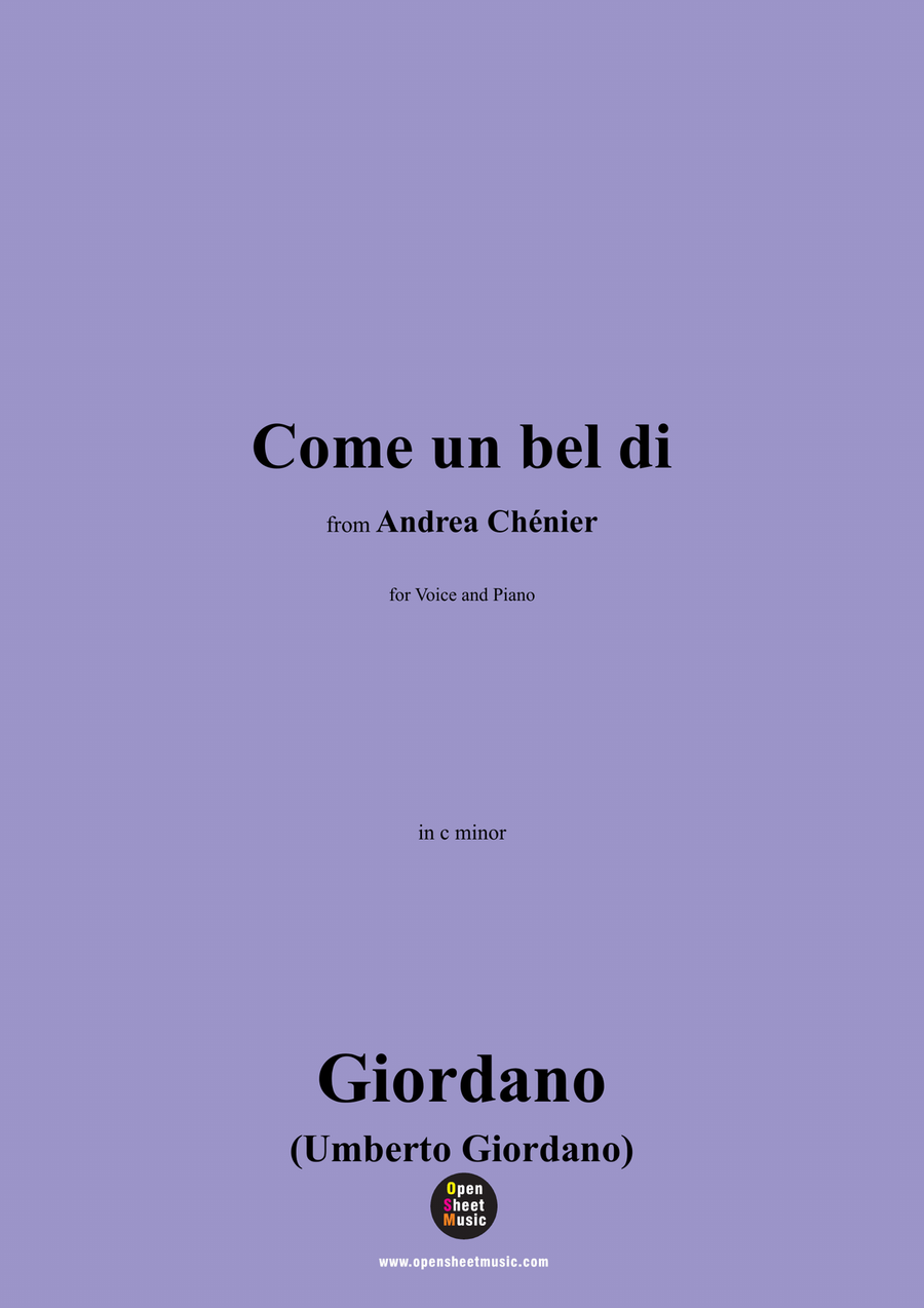 U. Giordano-Come un bel di,in c minor Piano, Vocal scores gallery preview page 1
