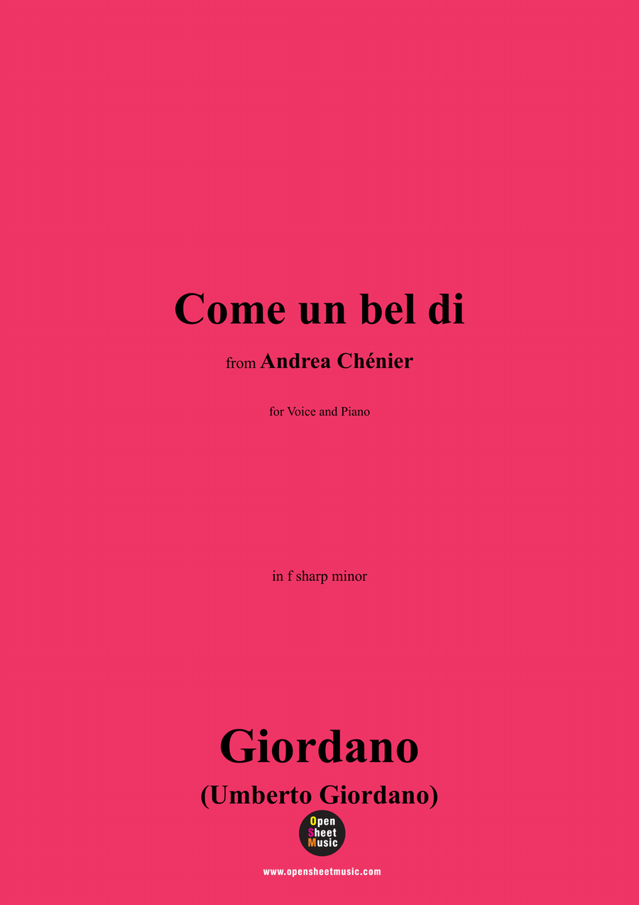 U. Giordano-Come un bel di,in f sharp minor Piano, Vocal scores gallery preview page 1