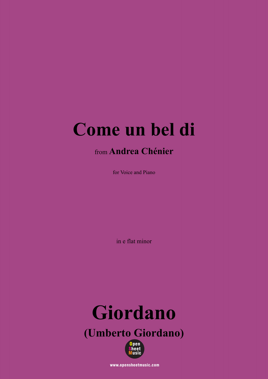 U. Giordano-Come un bel di,in e flat minor Piano, Vocal scores gallery preview page 1