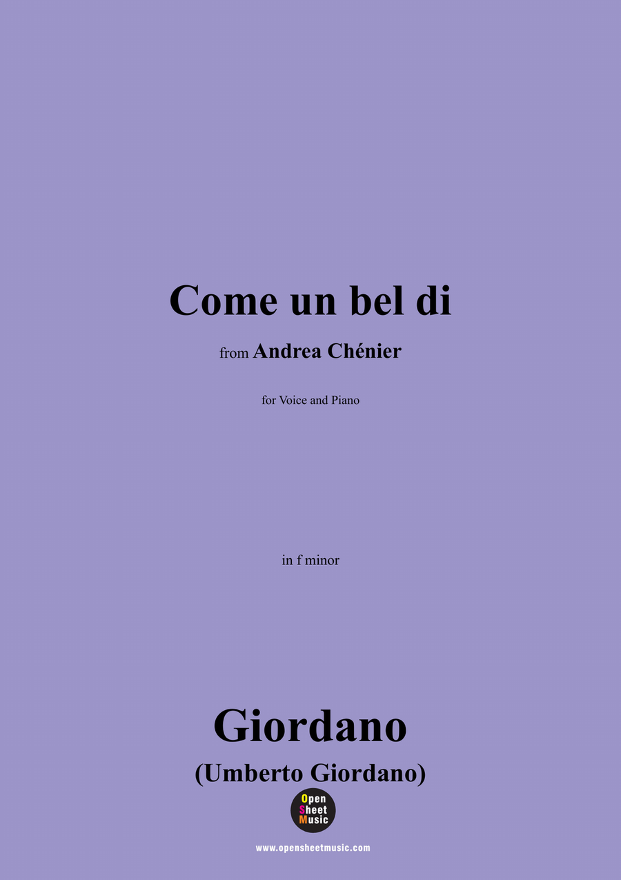 U. Giordano-Come un bel di,in f minor Piano, Vocal scores gallery preview page 1