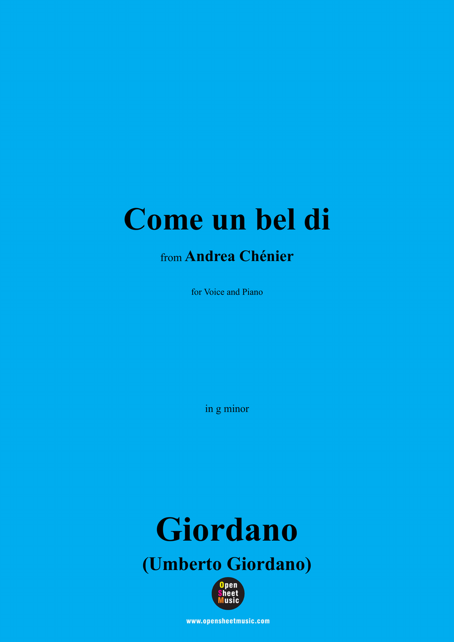 U. Giordano-Come un bel di,in g minor Piano, Vocal scores gallery preview page 1
