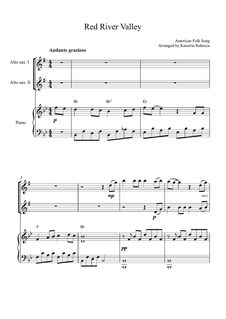 Red River Valley Red River Valley Woodwind Duet scores gallery preview page 1
