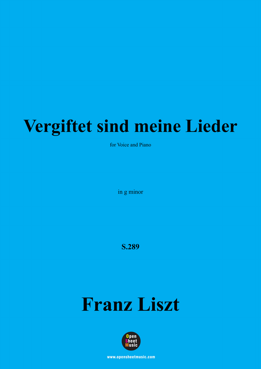 Liszt-Vergiftet sind meine Lieder,S.289,in g minor Piano, Vocal scores gallery preview page 1