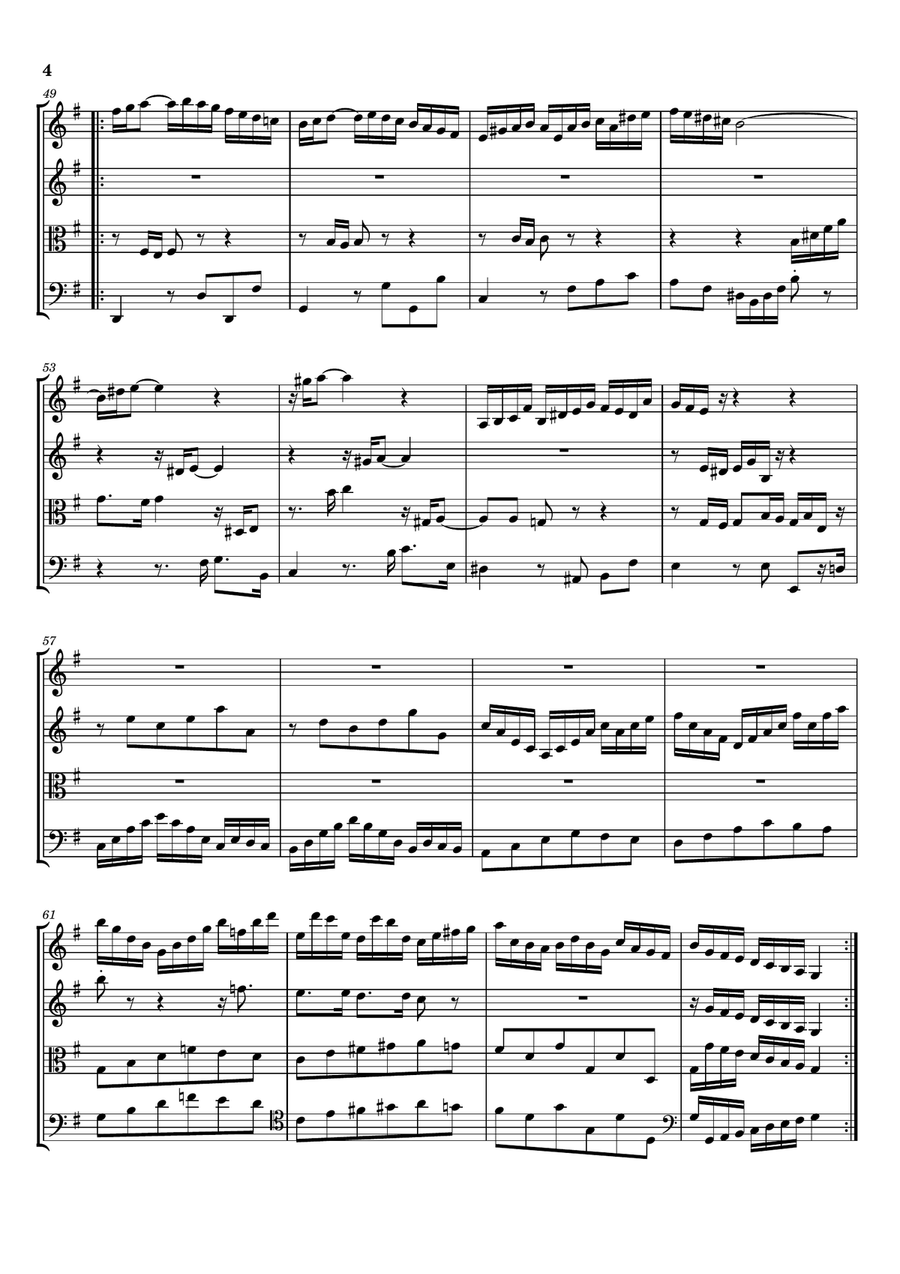 Bach - Goldberg Variationen, BWV 988, for String Quartet Complete Original Score and Parts String Quartet scores gallery preview page 4