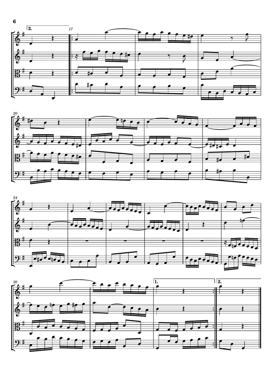 Bach - Goldberg Variationen, BWV 988, for String Quartet Complete Original Score and Parts String Quartet scores gallery preview page 6