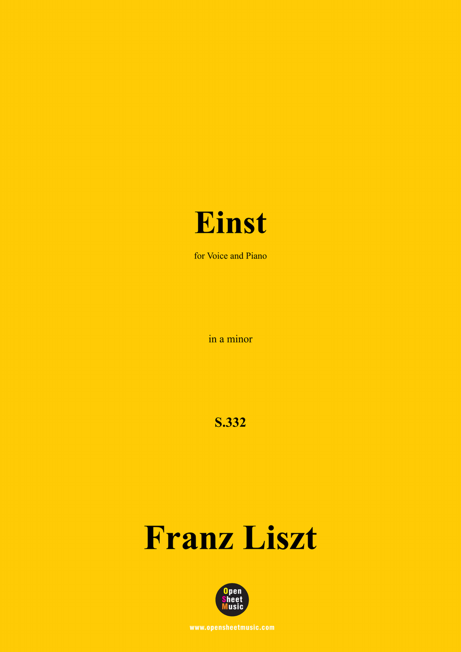 Liszt-Einst,S.332,in a minor Piano, Vocal scores gallery preview page 1