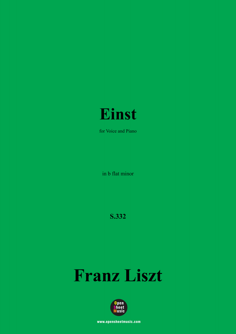 Liszt-Einst,S.332,in b flat minor Piano, Vocal scores gallery preview page 1