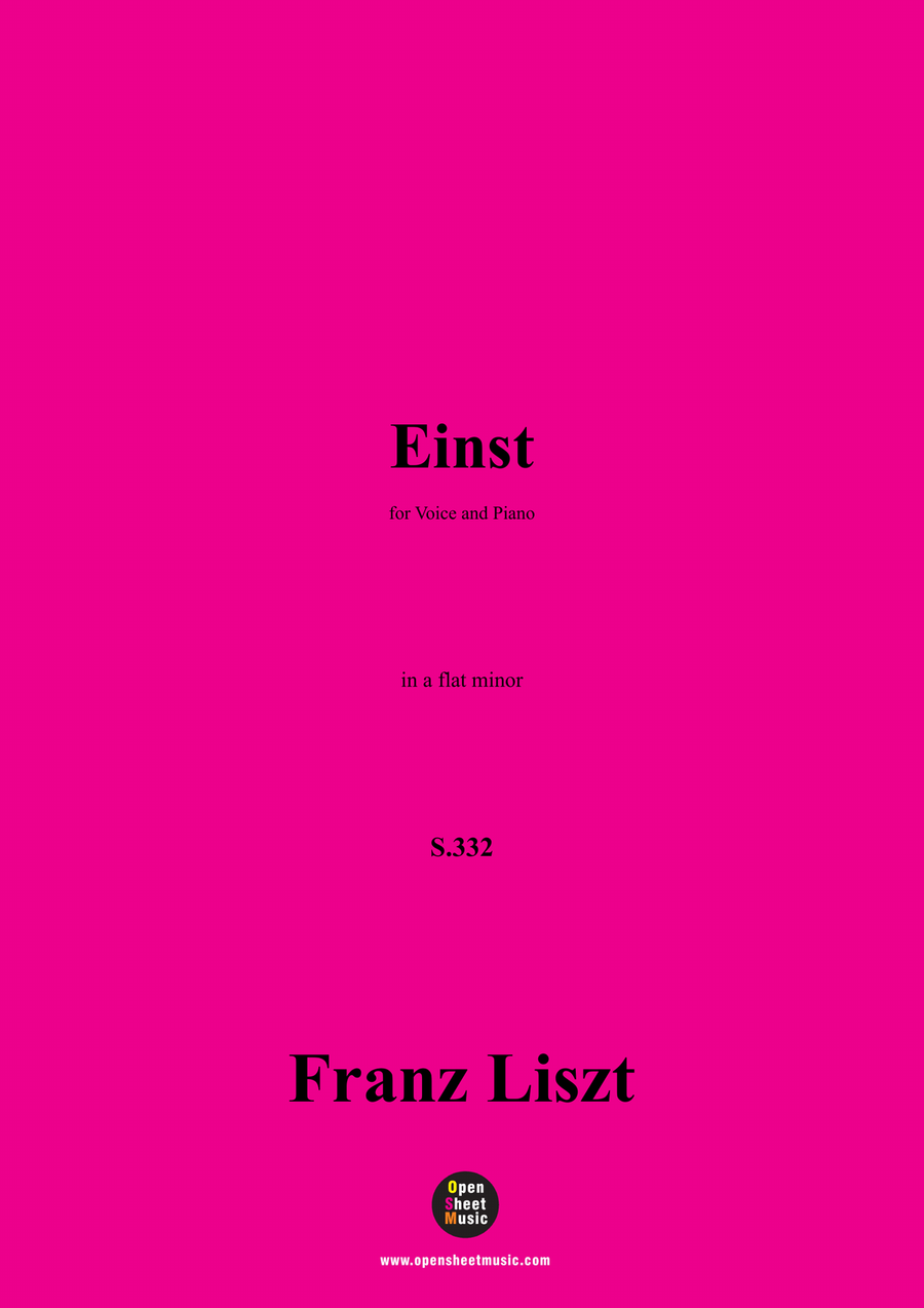 Liszt-Einst,S.332,in a flat minor Piano, Vocal scores gallery preview page 1