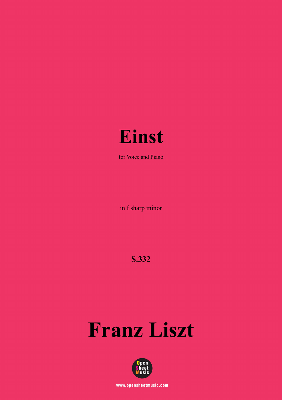 Liszt-Einst,S.332,in f sharp minor Piano, Vocal scores gallery preview page 1
