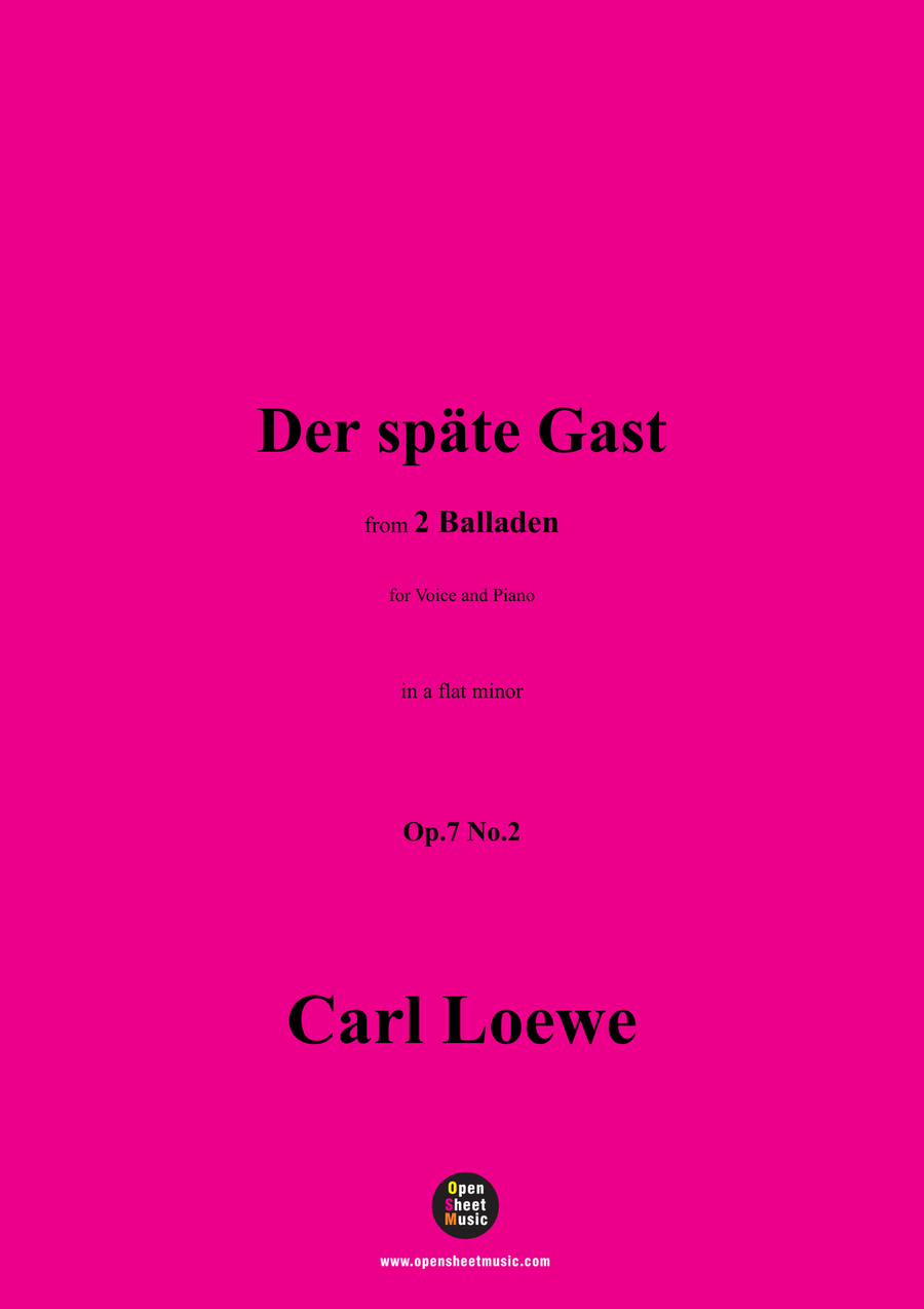 C. Loewe-Der späte Gast, in a flat minor Piano, Vocal scores gallery preview page 1