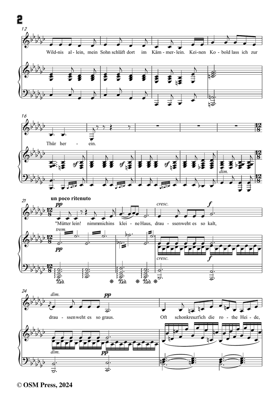 C. Loewe-Der späte Gast, in e flat minor Piano, Vocal scores gallery preview page 4