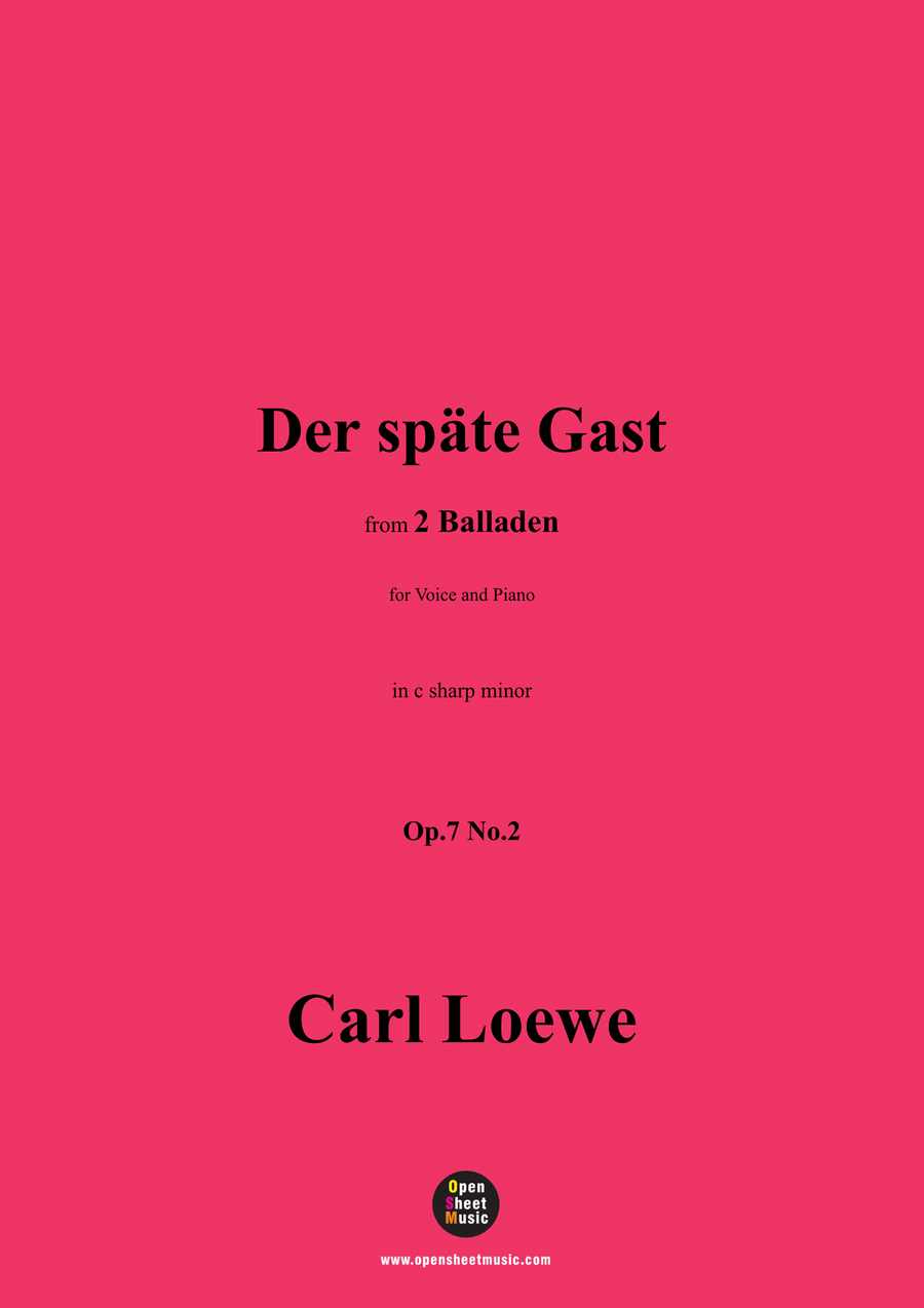 C. Loewe-Der späte Gast, in c sharp minor Piano, Vocal scores gallery preview page 1
