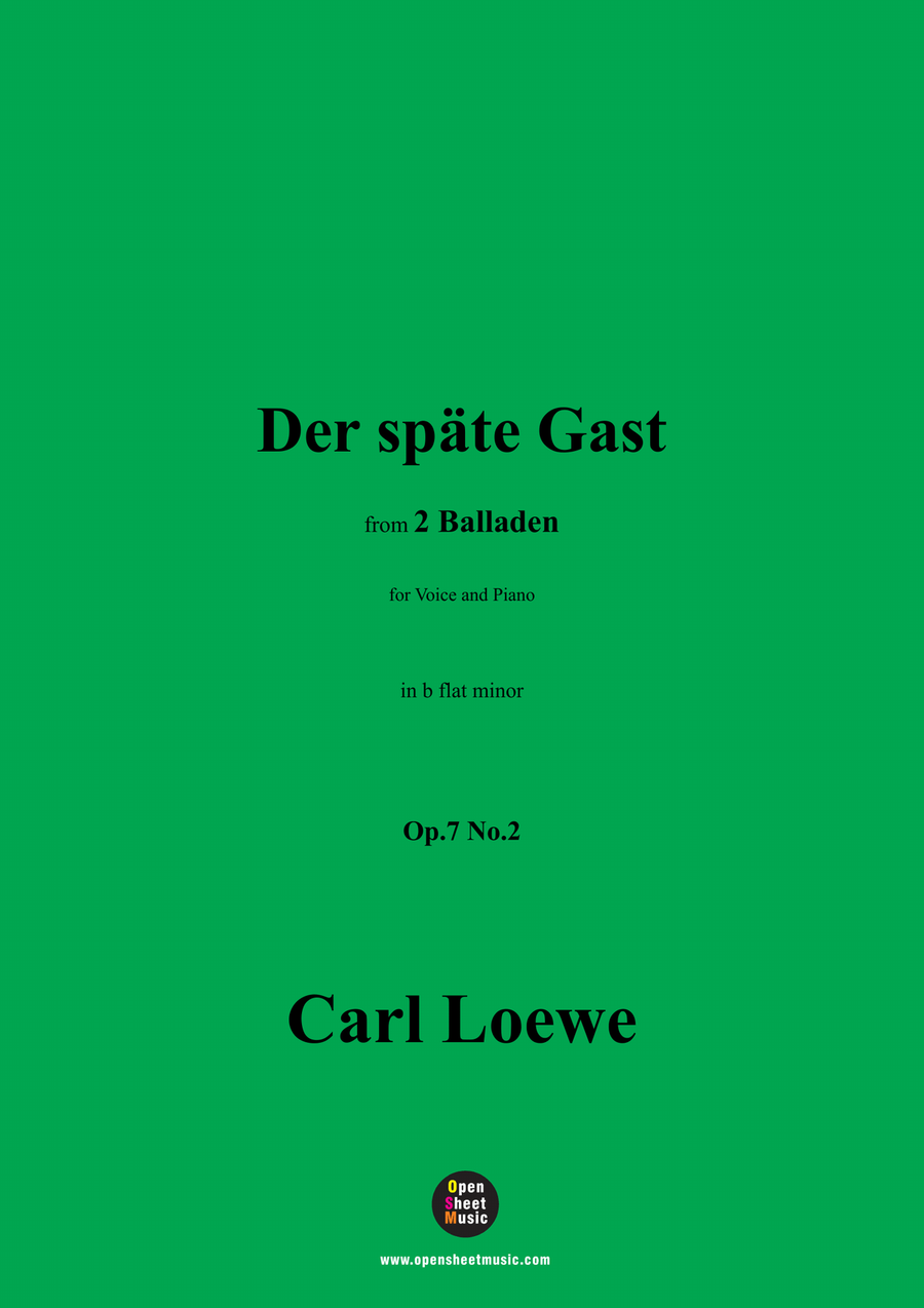 C. Loewe-Der späte Gast, in b flat minor Piano, Vocal scores gallery preview page 1