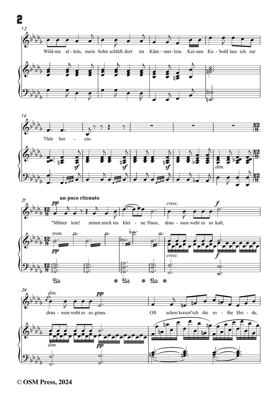 C. Loewe-Der späte Gast, in b flat minor Piano, Vocal scores gallery preview page 4