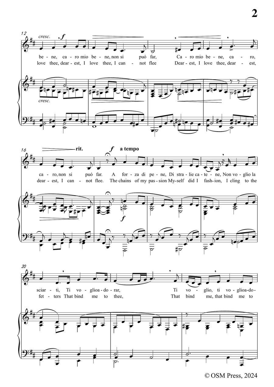 Gasparini-Lasciar damarti Per non Penar,in b minor Piano, Vocal scores gallery preview page 3