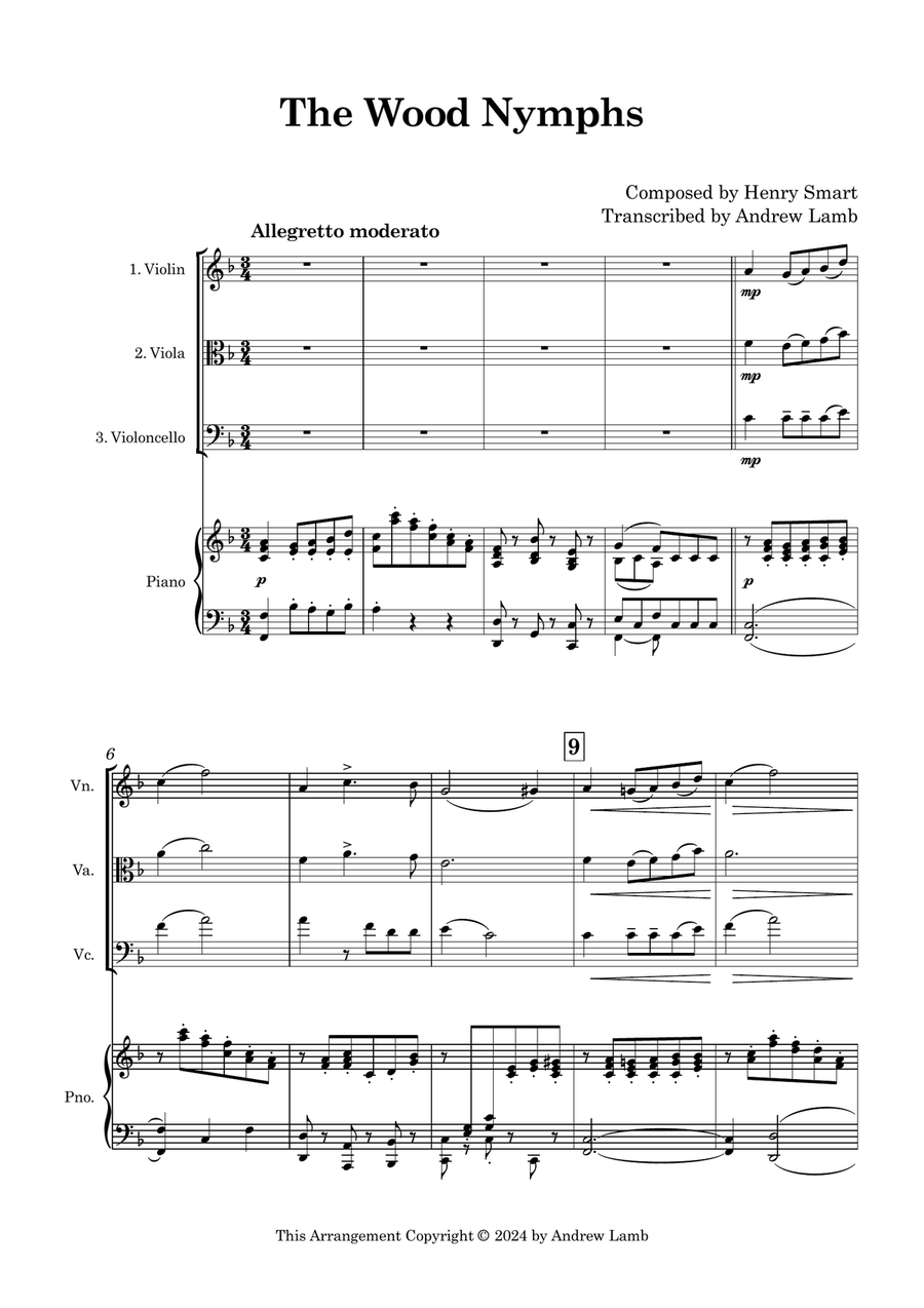 Henry Smart | The Wood Nymphs | for String Trio String Trio scores gallery preview page 4