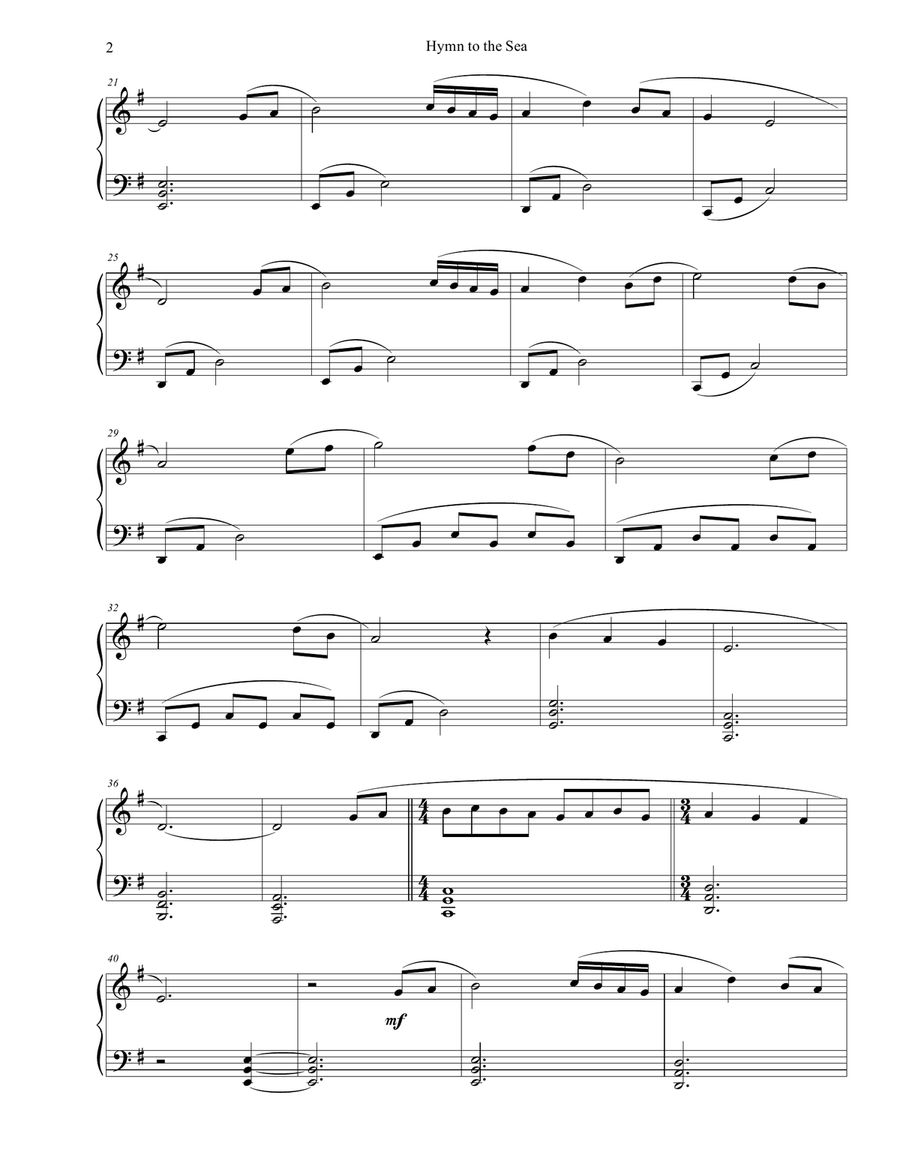 Hymn To The Sea Hymn To The Sea Easy Piano scores gallery preview page 2