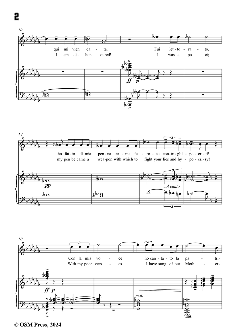 U. Giordano-Si,fui soldato,in a flat minor Piano, Vocal scores gallery preview page 4