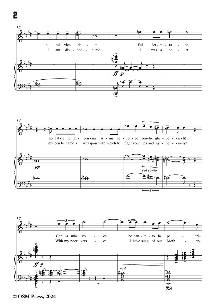 U. Giordano-Si,fui soldato,in c sharp minor Piano, Vocal scores gallery preview page 4