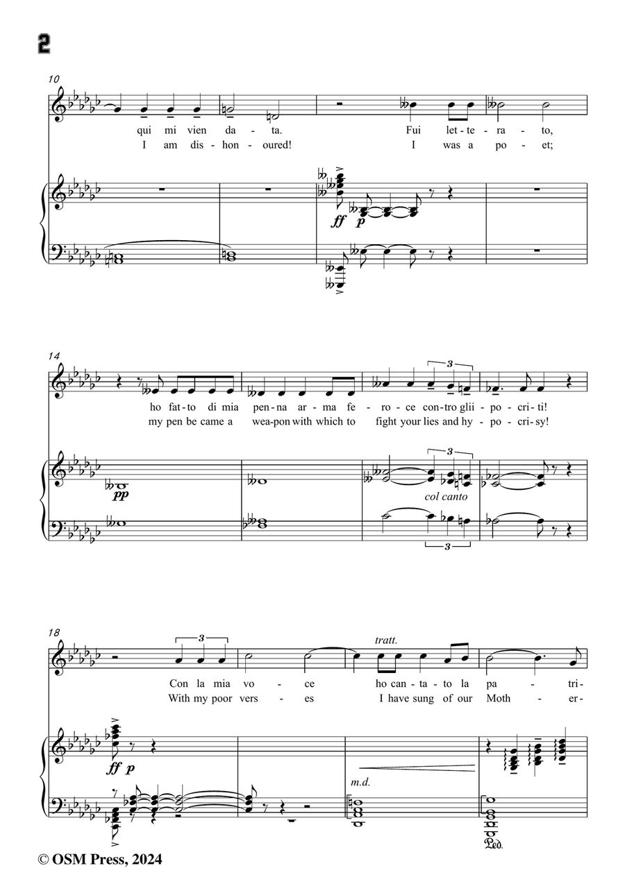 U. Giordano-Si,fui soldato,in e flat minor Piano, Vocal scores gallery preview page 4