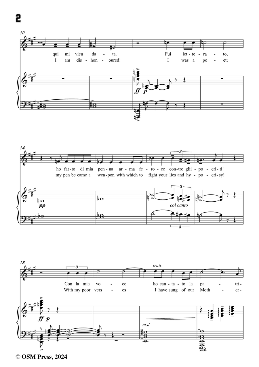 U. Giordano-Si,fui soldato,in f sharp minor Piano, Vocal scores gallery preview page 4